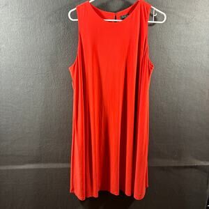 lauren ralph lauren women swing dress 14 red minimalist preppy classic capsule